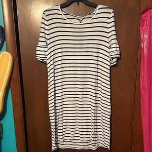 Maurices Black and White Striped Midi Dress